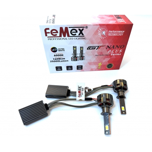 Femex GT Nano Plus Csp LUMILED ROYAL Chipset Radyatör Soğutmalı H1 Led Xenon Led Headlight